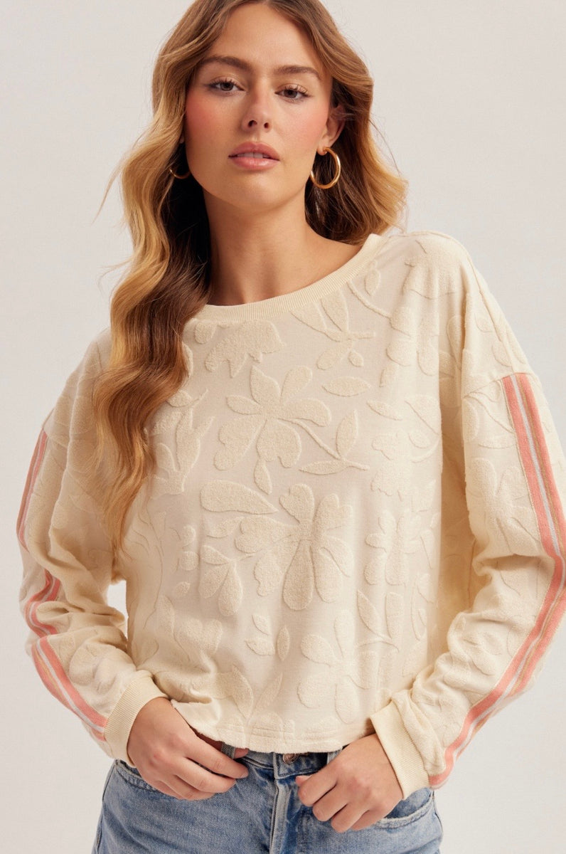 Tropical French Terry Stripe Embossed Set By Hem & Thread – Bella Gente ...